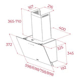 Campana Teka de Pared Diagonal 30" Cristal Negro