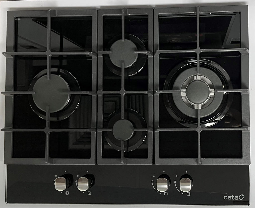 Tope de gas Cata en Cristal Negro 24" Hierro Fundido