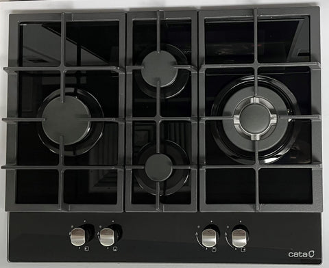 Tope de gas Cata en Cristal Negro 24" Hierro Fundido