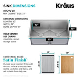 Fregadero Work-Station Kraus KWU112-30